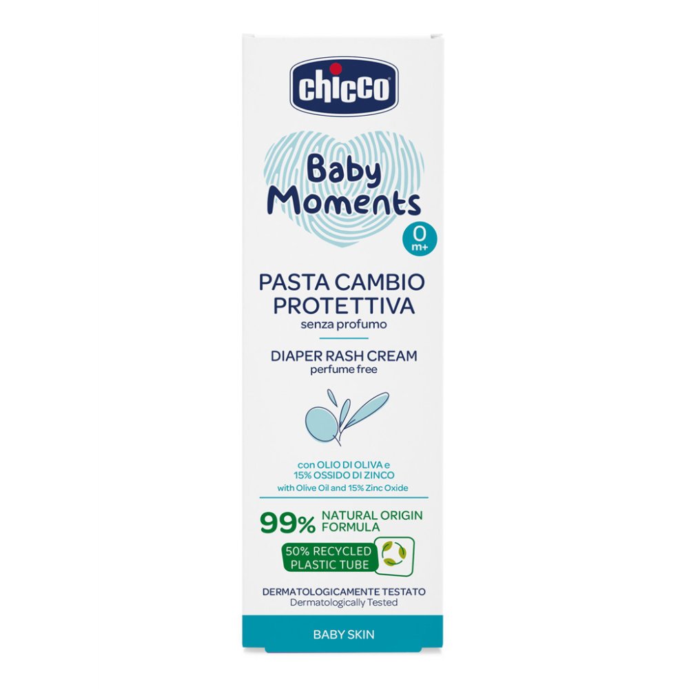 CHICCO Baby Moments Baba Alsó Krém Parfüm Nélkül 99%-ban Természetes összetevőkkel 100ml, 0m+