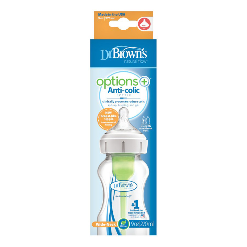 DR.BROWN'S Biberon Anti-colique Options+ Col Large 270 Ml Plastique