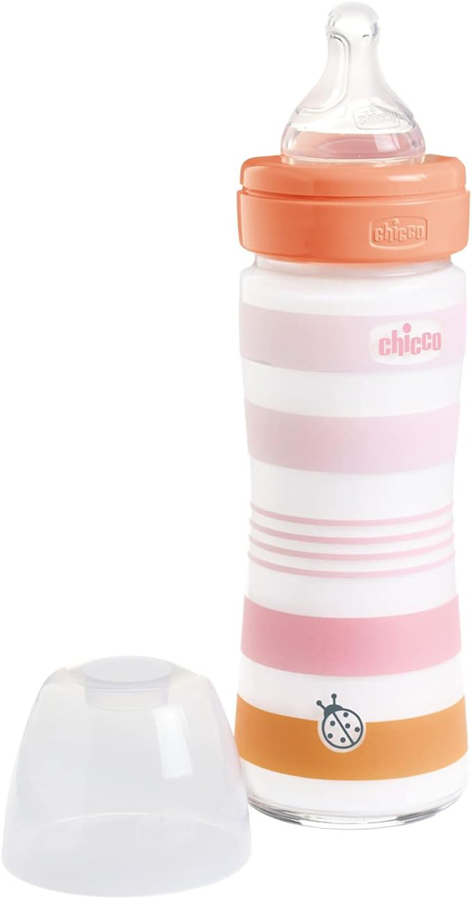 CHICCO Biberon bimbo in vetro Benessere in silicone 240 ml bambina - immagine 3