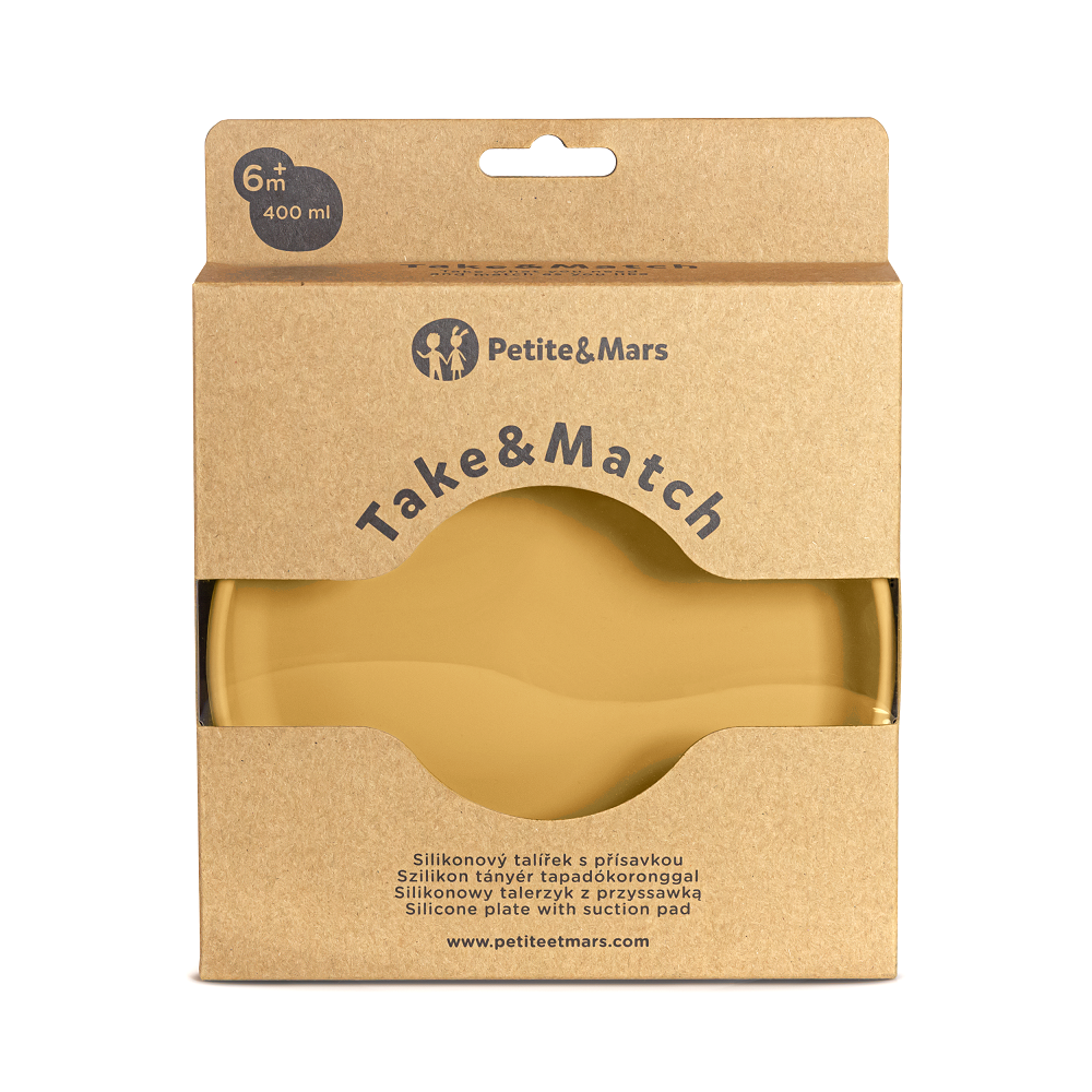 PETITE&MARS Assiette silicone avec ventouse TAKE&MATCH Ocre Intense 6m+ – Image 6