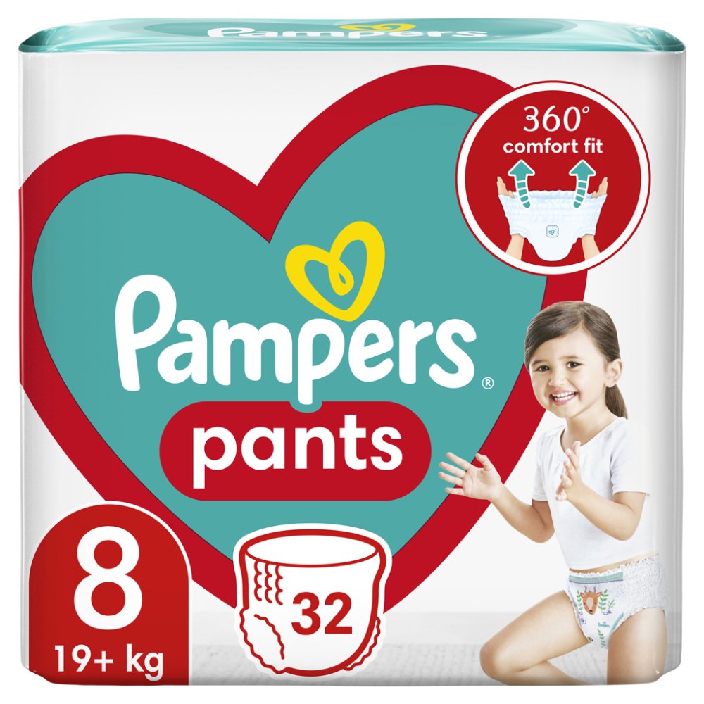 PAMPERS Scutece Active Baby Pantaloni Marimea 8 (32 Buc) 19+ Kg