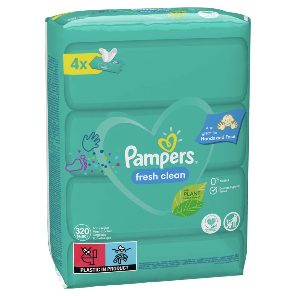 PAMPERS Fresh Clean XXL Feuchttücher 4x80 Stk