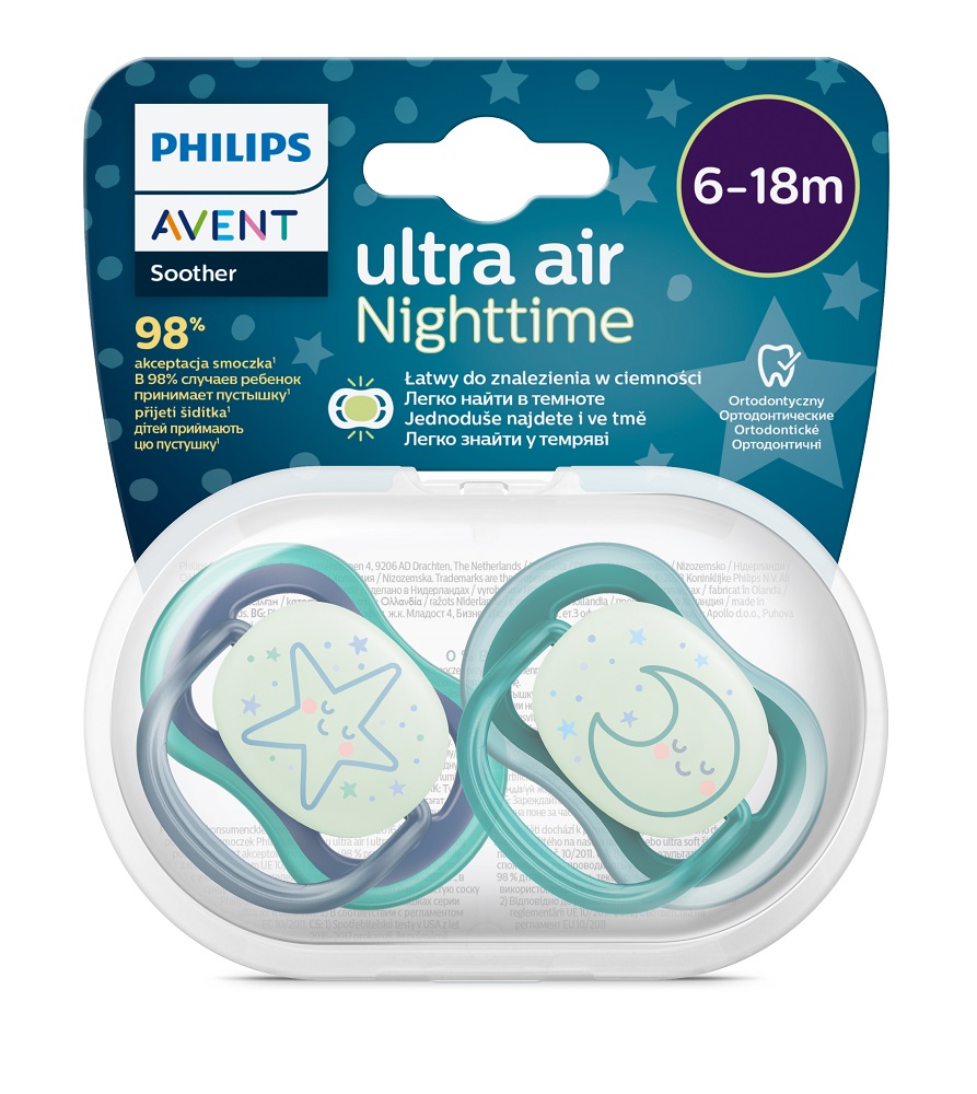 Philips AVENT Ultra Air Noćna Duda Varalica 6-18m Dječak, 2 Kom