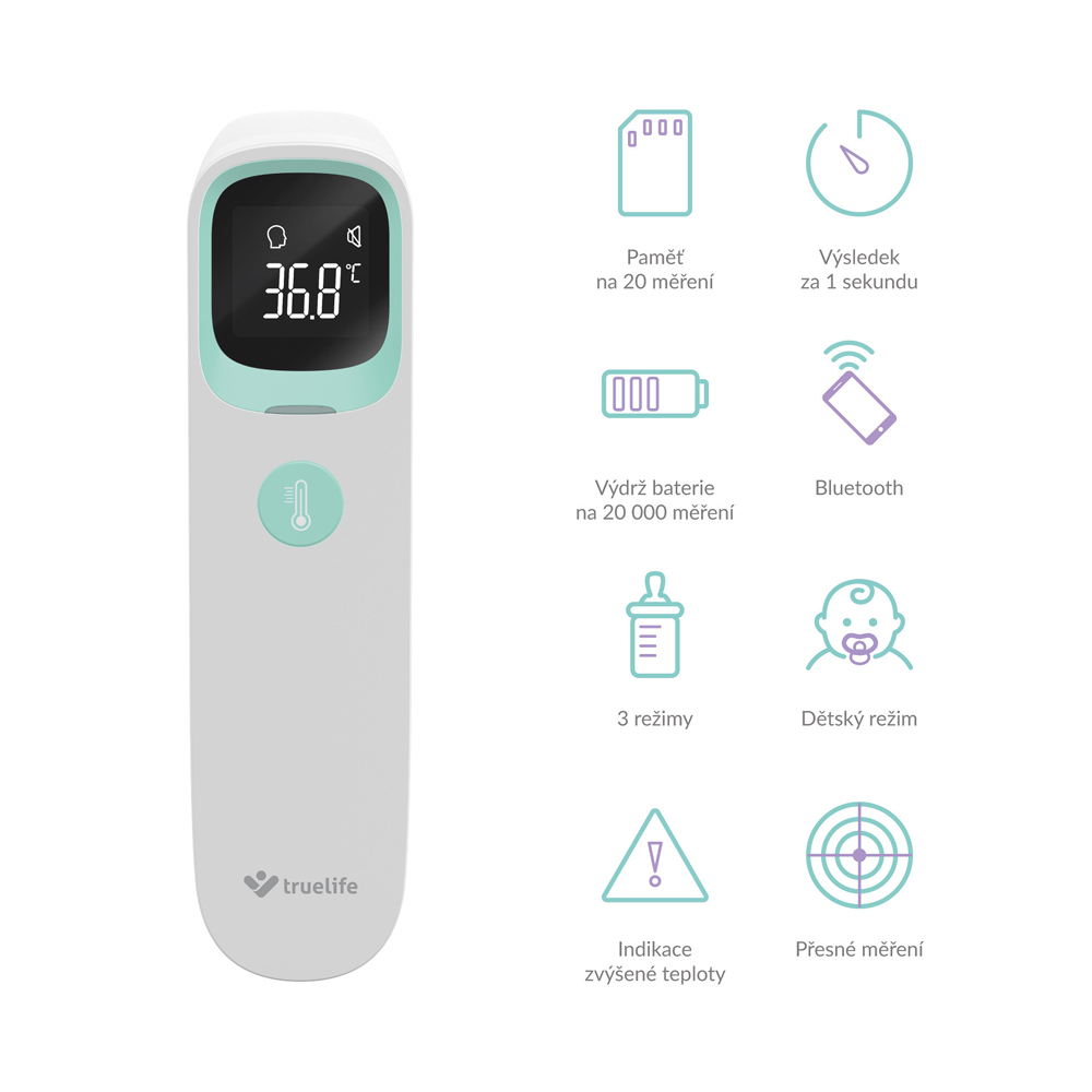 TRUELIFE Berührungsloses Thermometer Care Q10 BT