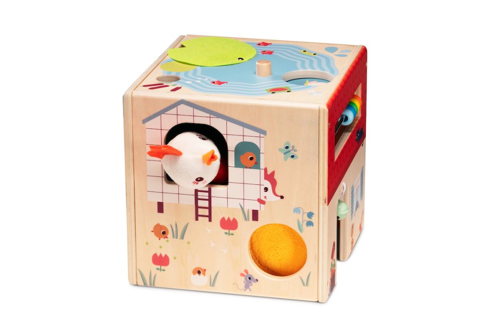 Lilliputiens - Cube With Activities - Chicken Paulette