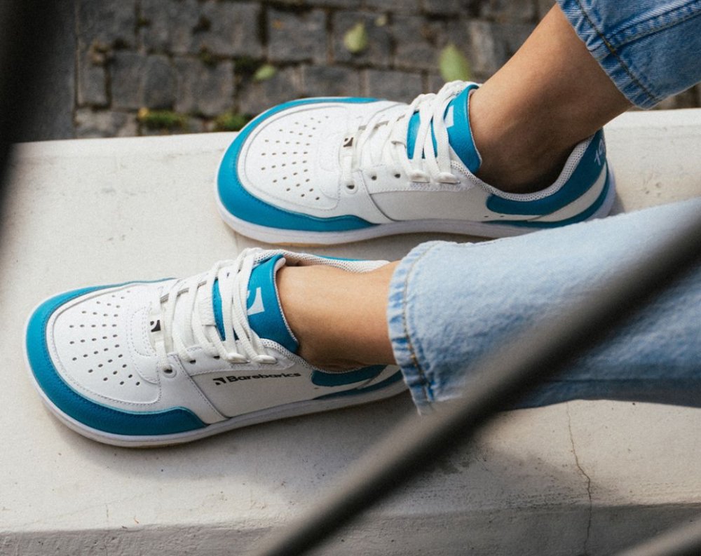 Barebarics Wave Barefoot Sneakers - Wit En Donker Turquoise 39 Turquoise