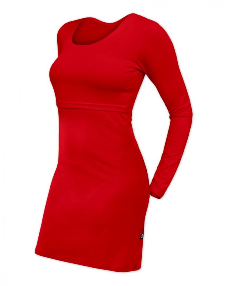 Robe d'allaitement Elena, manches longues, rouge L/XL