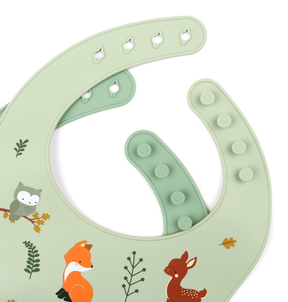 A Little Lovely Company - Set de 2 bavoirs en silicone - Les amis de la forêt – Image 4