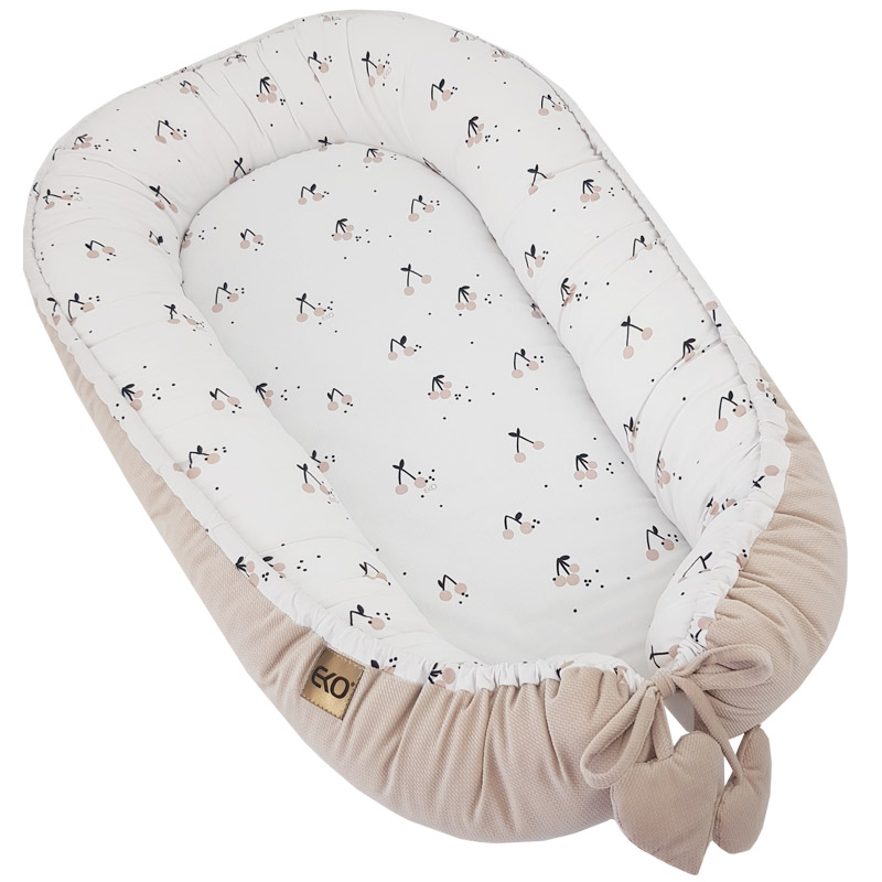 Nid d'ange EKO pour bébé en coton velours Cherry 90x60cm
