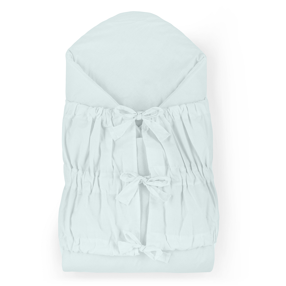 PETITE&MARS Otulacz sznurowany Nurse ze sztywnym wkładem kokosowym Baby Blue 75x75 cm