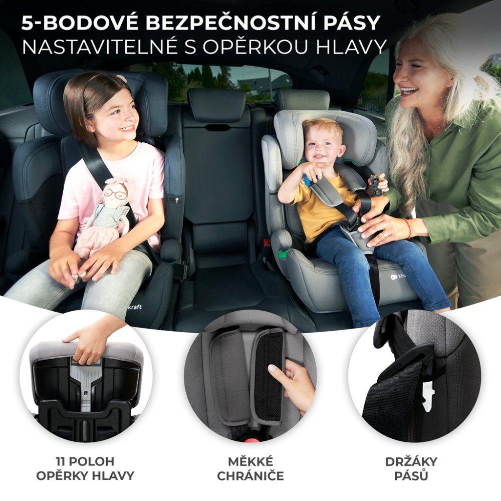 KINDERKRAFT Seggiolino auto Comfort up i-Size Happy shapes (76-150 cm) - immagine 7