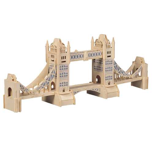 Woodcraft Puzzle 3D de madera de edificios famosos Tower Bridge