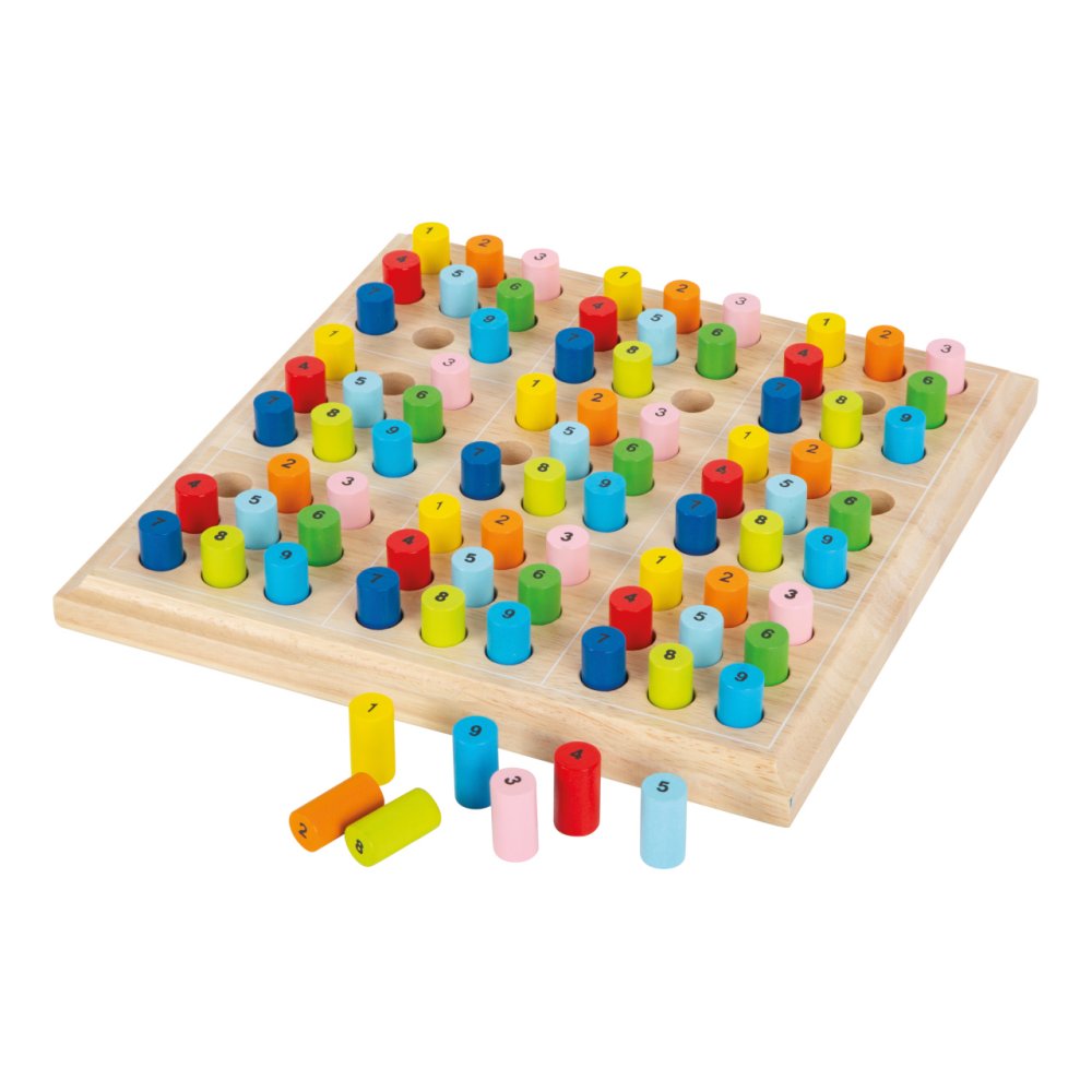 small foot Sudoku en bois avec rouleaux colorés