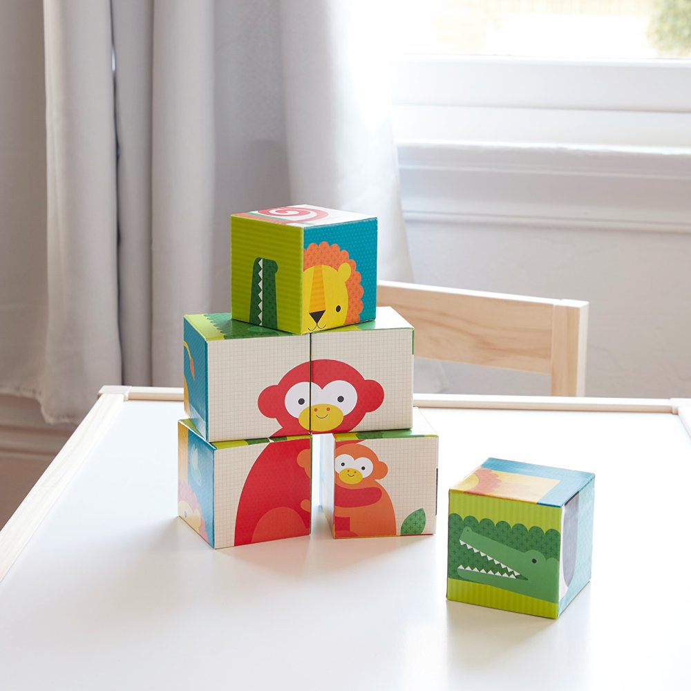 Petit Collage Kostki dzikie zwierzęta - obrazek 3