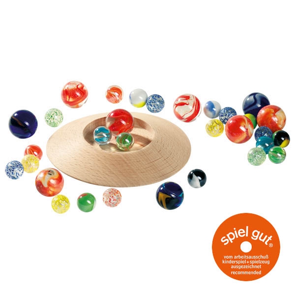 Goki Canicas de vidrio con hoyuelo 31 unidades