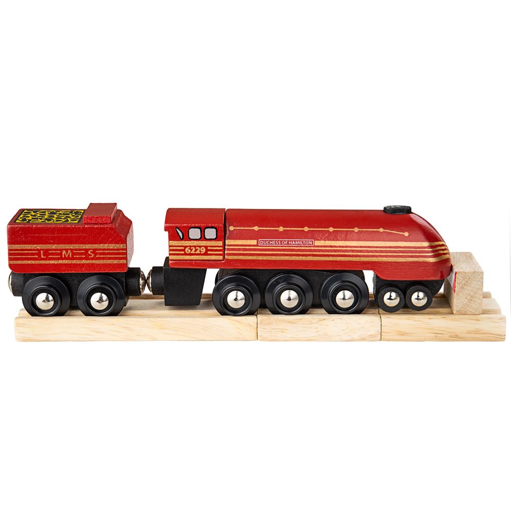 Bigjigs Rail replika lokomotywy Duchess of Hamilton + 3 tory