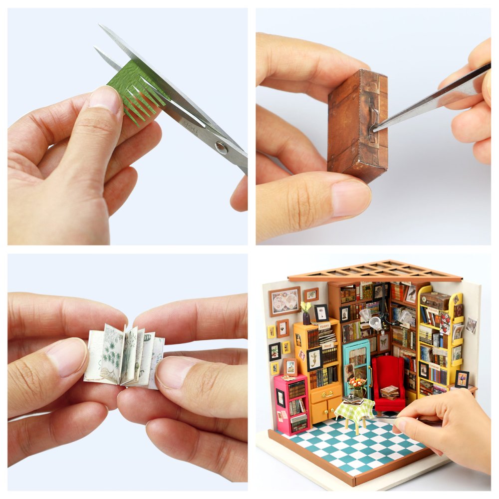 RoboTime 3D dřevěná skládačka Miniatura domečku Samova studovna (obrázek 8)