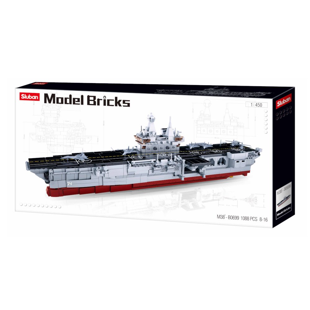 Sluban Model Bricks M38-B0699 Portaaviones 1:450 - Imagen 4