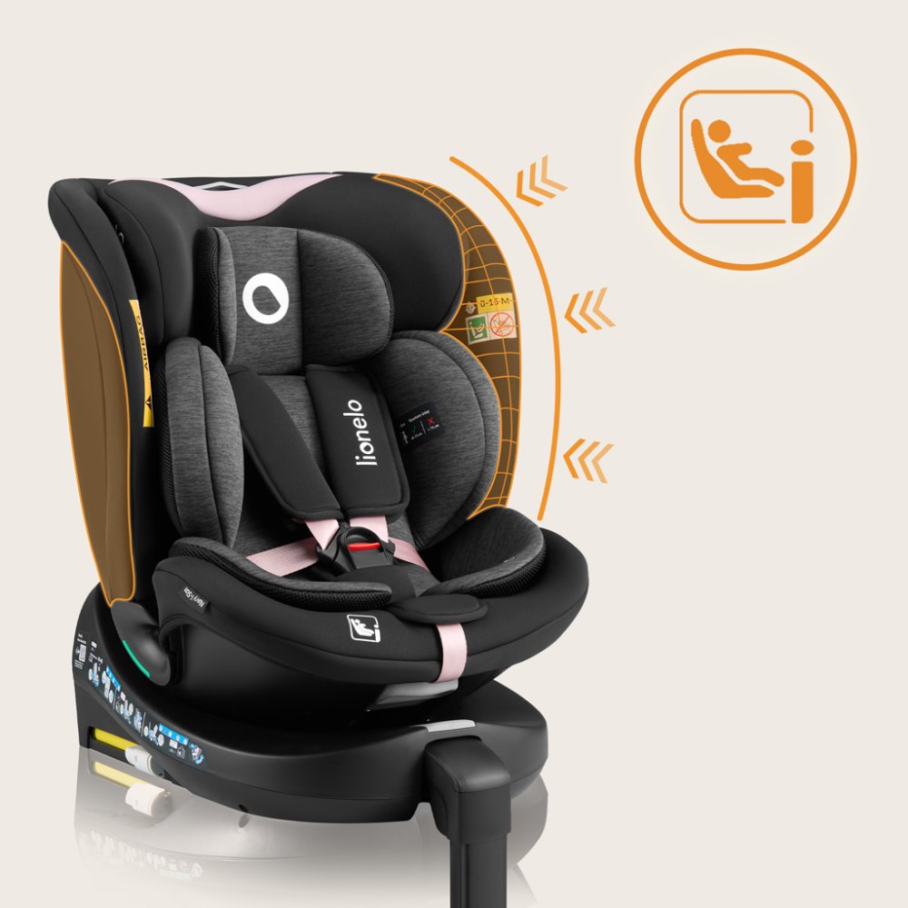 LIONELO Siège auto Navy i-Size (40-150 cm) Noir Rose – Image 6