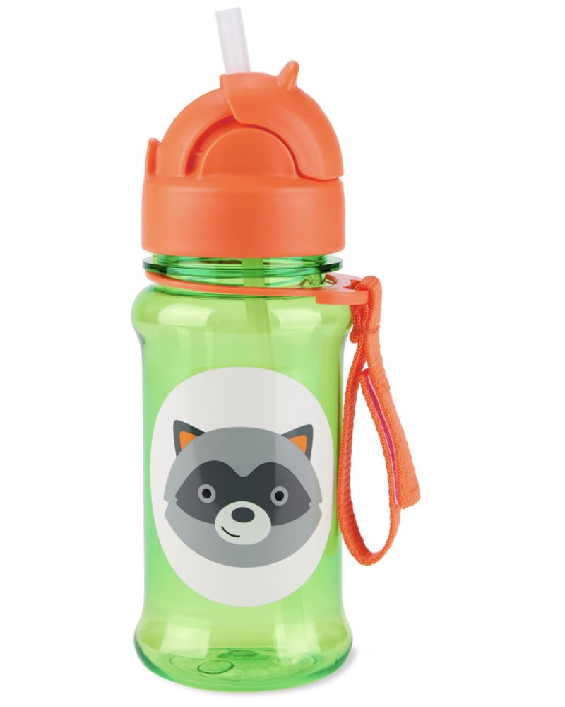 SKIP HOP Zoo tritan Szívószálas palack 355ml Mosómedve 12hó+