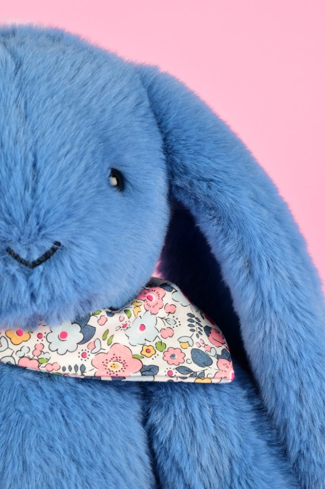 Doudou Plüschhase mit Halstuch blau 35 cm – Bild 4