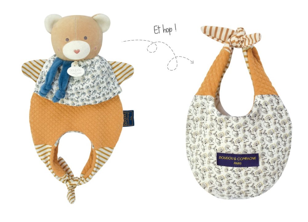 Doudou Teddybär in Tasche 3in1