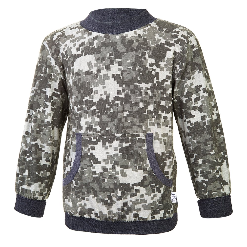 Felpa foderata con tasca Outlast® - pixel/melange grigio scuro 110