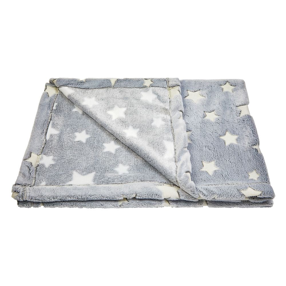 Kuscheldecke - Dunkelblau - Leuchtende Sterne