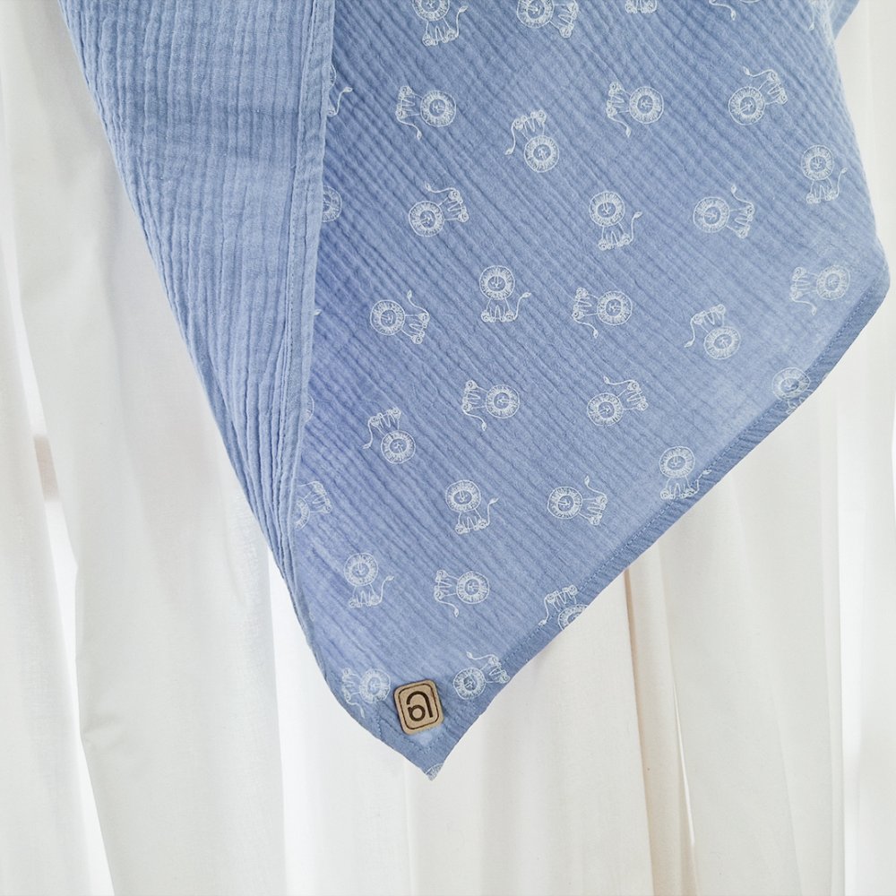 Musselintuch-Decke - hellblau – Bild 4