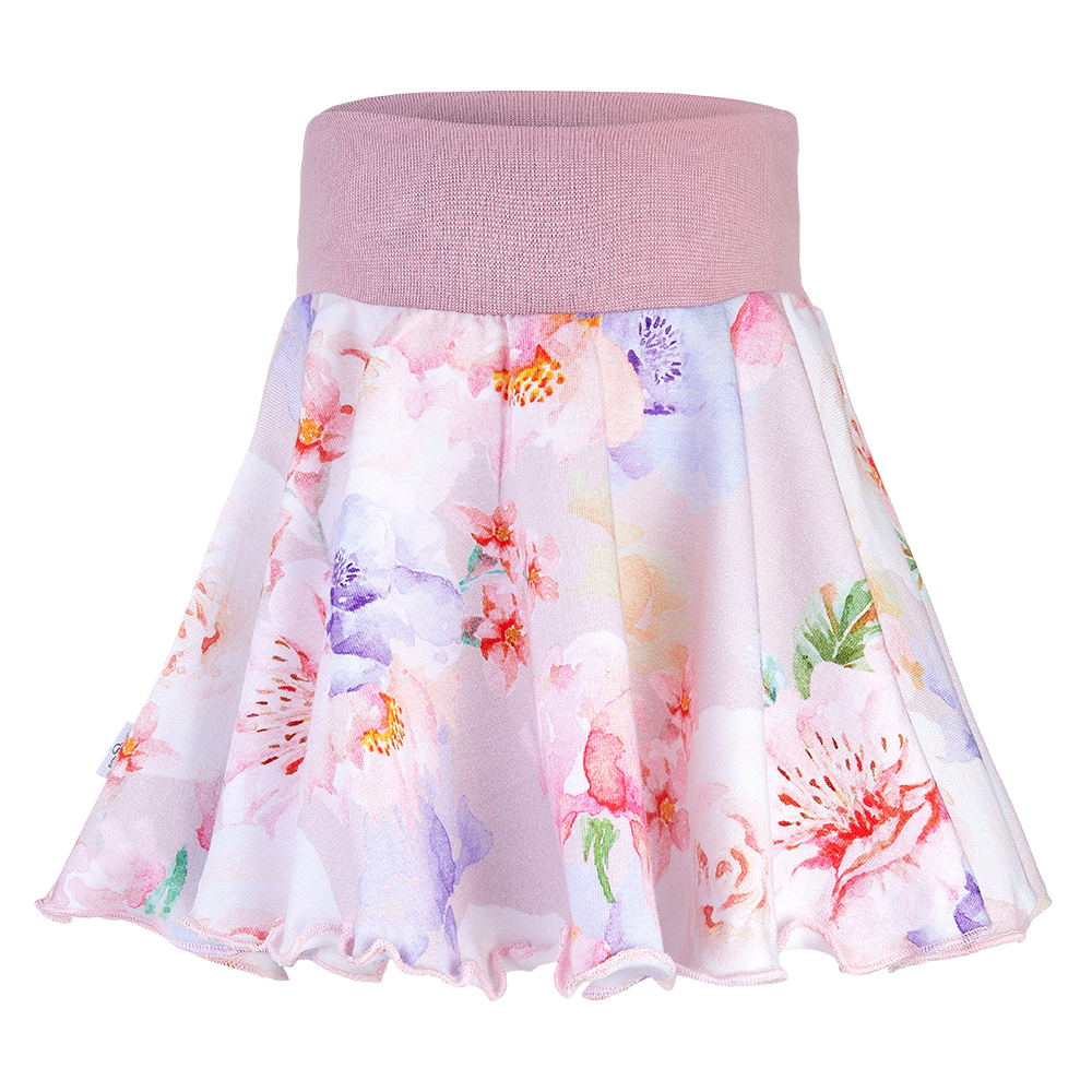 Gonna a ruota - fiori rosa chiaro 104