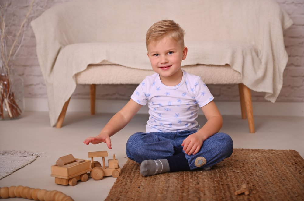 Pantalon de survêtement - chiné bleu 86 – Image 6