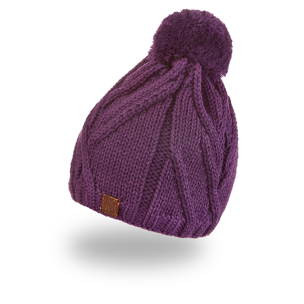 Berretto a maglia con pompon Outlast ® - viola 5 | 49-53 cm