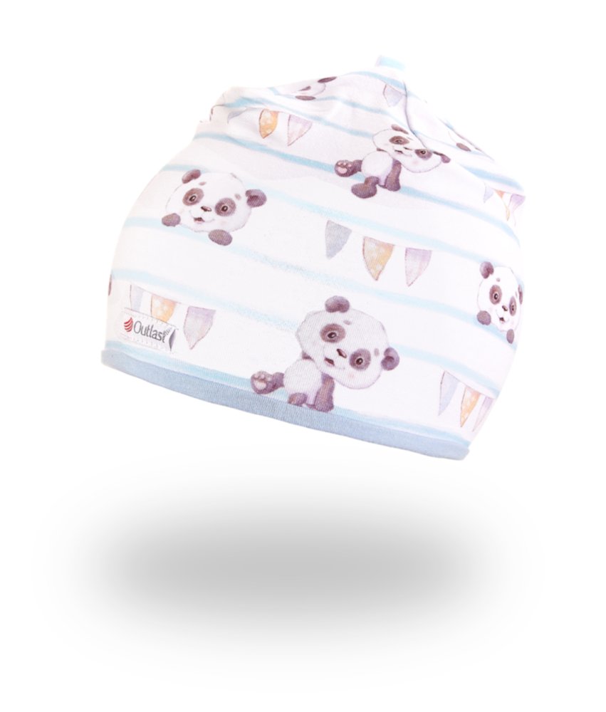 Outlast® béléssel ellátott sapka - panda csíkos/világoskék 2 | 39-41 cm