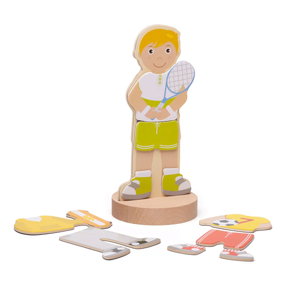 Bigjigs Toys Magnetické oblékací puzzle sportovní aktivity (obrázek 3)