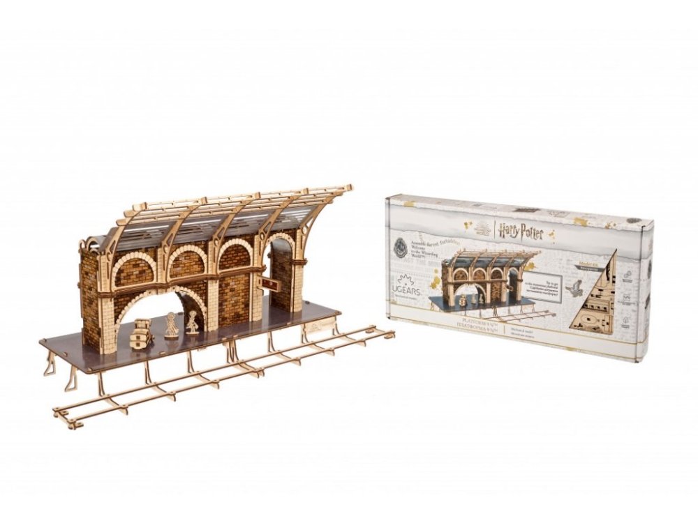 Ugears 3D dřevěné mechanické puzzle Harry Potter - vlakové nástupiště (obrázek 2)