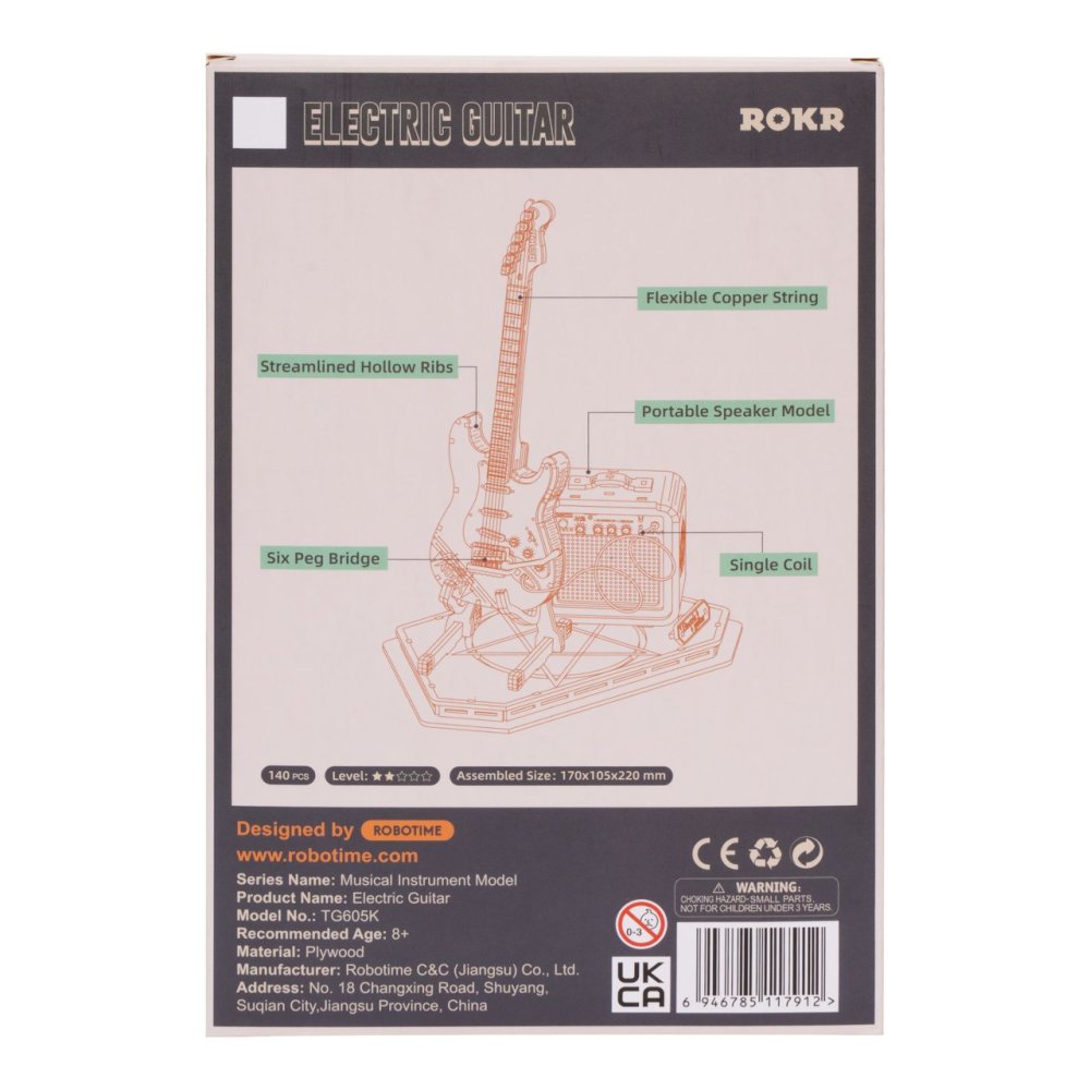RoboTime 3D dřevěná skládačka Elektrická kytara (obrázek 7)