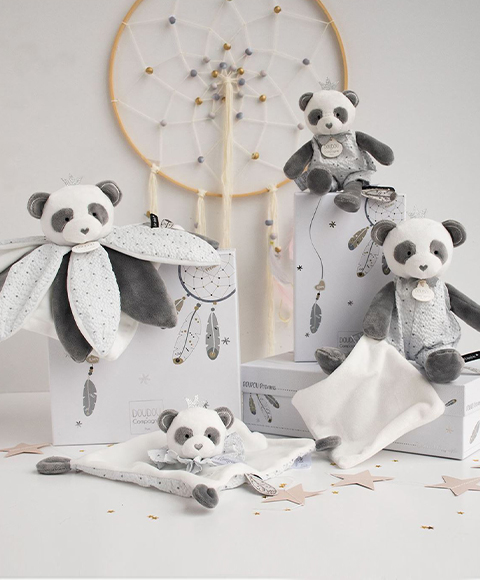 Doudou Dárková sada - plyšová hračka panda 20 cm (obrázek 4)