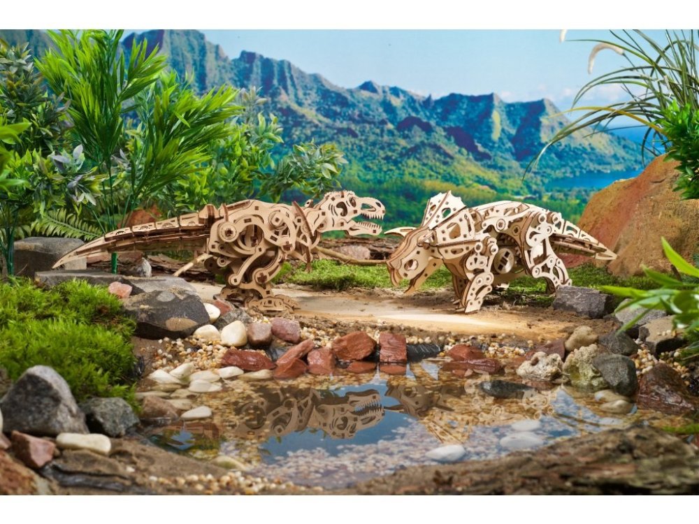 Ugears 3D dřevěné mechanické puzzle Triceratops (obrázek 3)