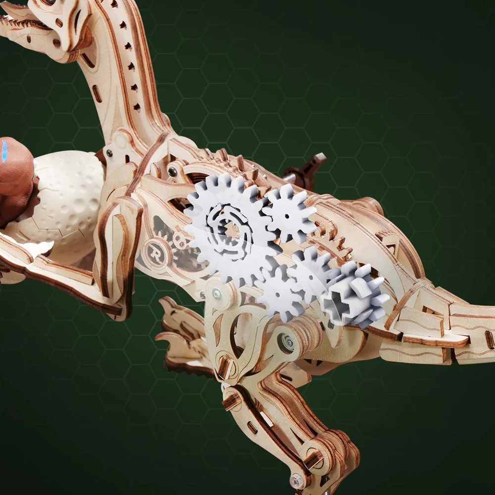 RoboTime 3D dřevěná mechanická skládačka Velociraptor (obrázek 7)