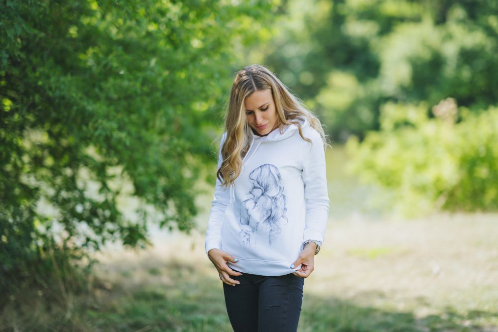 Sweat D'allaitement Monkey Mum® Blanc - Maman Aimante S