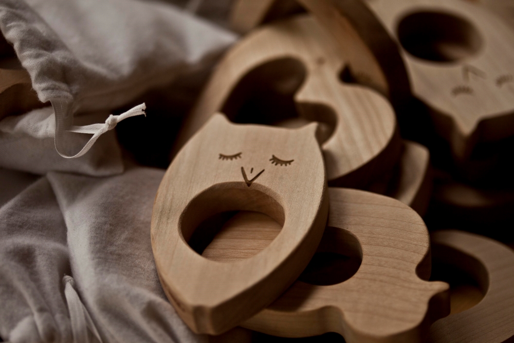 Wooden Story Teether - Owl,Wooden Story Teether - Owl