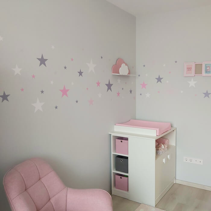 Adesivi Murali Per Bambini - Costellazione Rosa