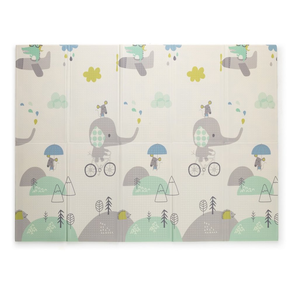 PETITE&MARS Foldable Play Mat Campy Elephant&City