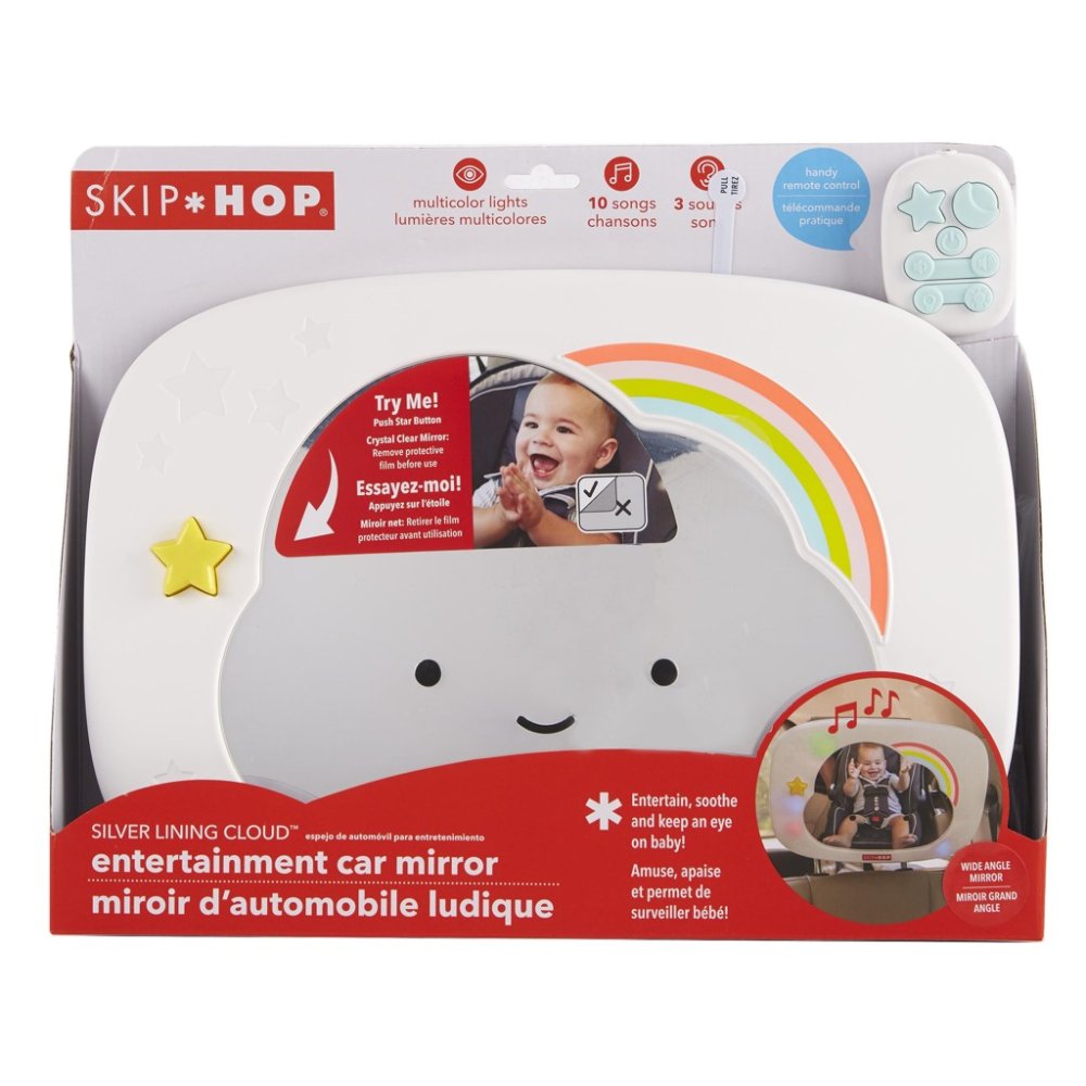 SKIP HOP Espejo Retrovisor Para Automóvil Con Luces Y Sonidos Silver Lining Cloud