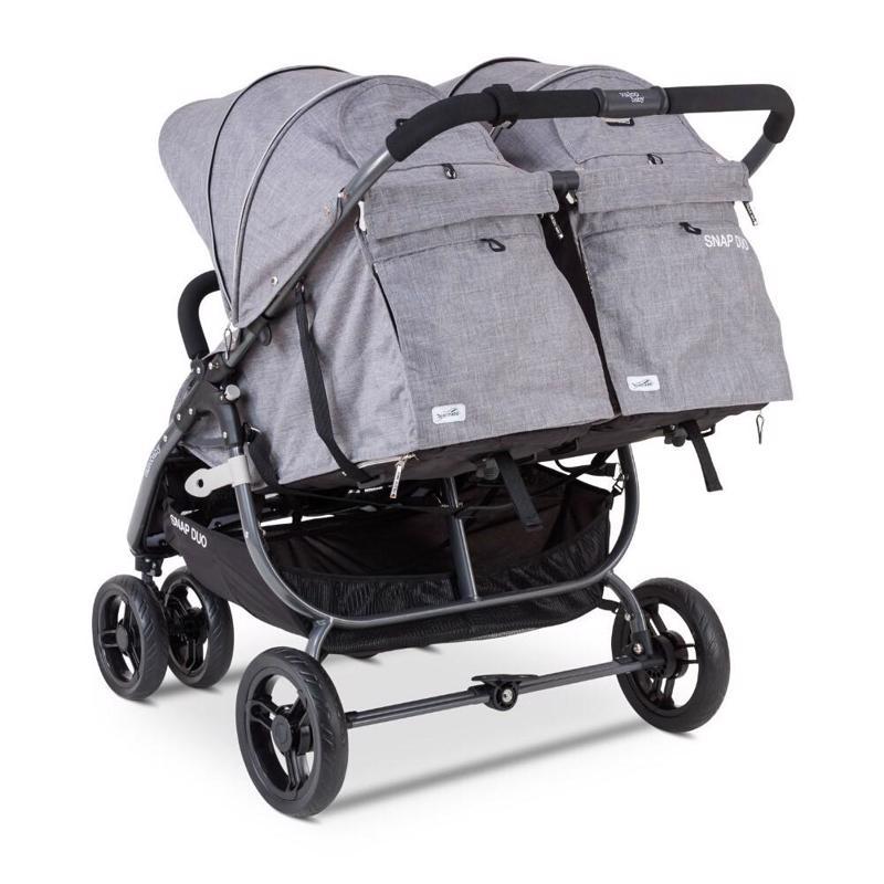 VALCO BABY Snap Ultra Duo Tvillingvagn Skräddarsydd Grå Marle + PETITE&MARS Fusak Jibot