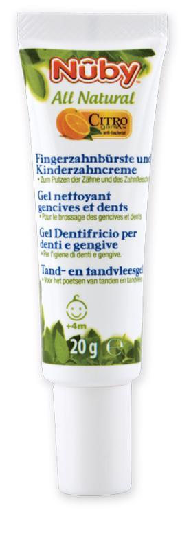 NUBY Gel Dentaire Pour Enfants All Natural 20 G + Brosse à Doigts 4 M+