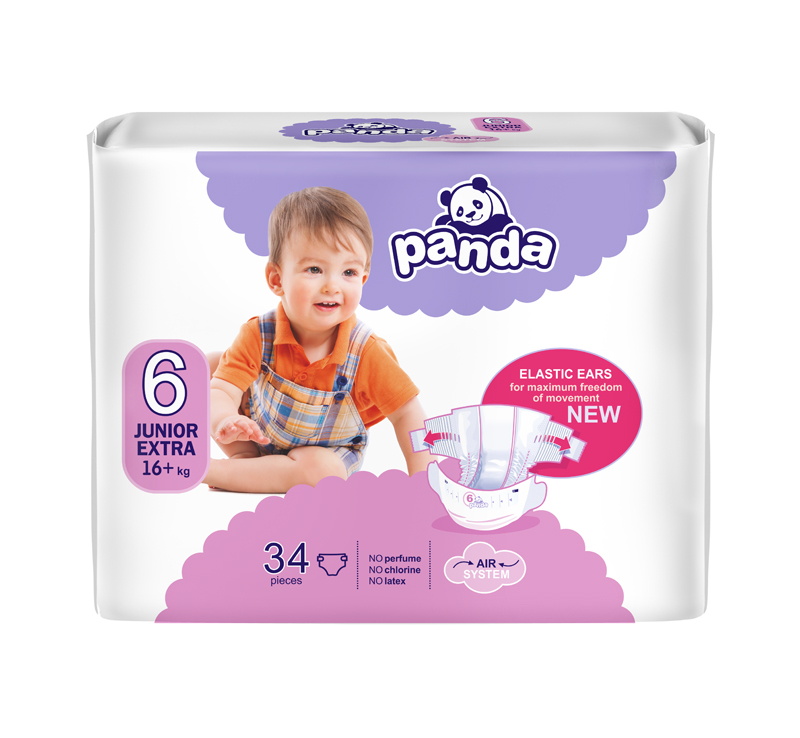 4x BELLA PANDA Wegwerfwindeln 6 Junior Extra (16 Kg+) 34 Stk