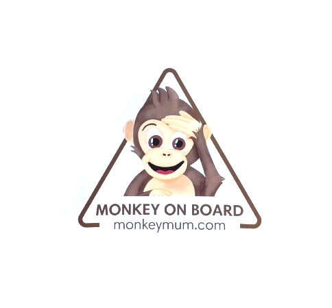 Adesivo per auto Monkey Mum® - Bianco