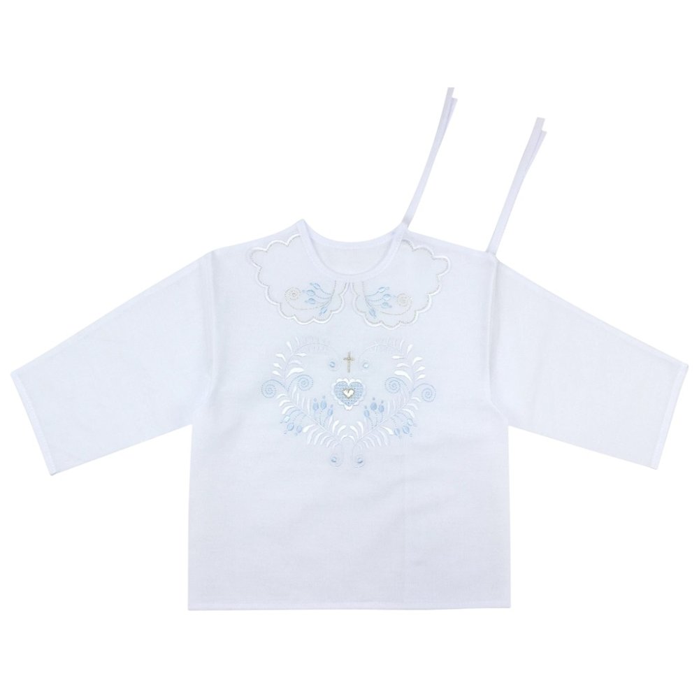RICHELIEU Camicia battesimo Folk blu cotone taglia 56