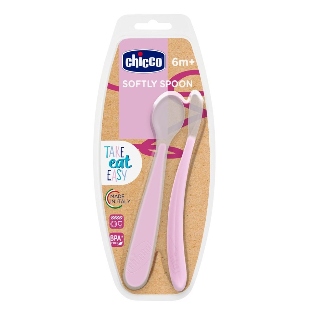 CHICCO Spoon szilikon 2 db rózsaszín 6m+ - Image 4